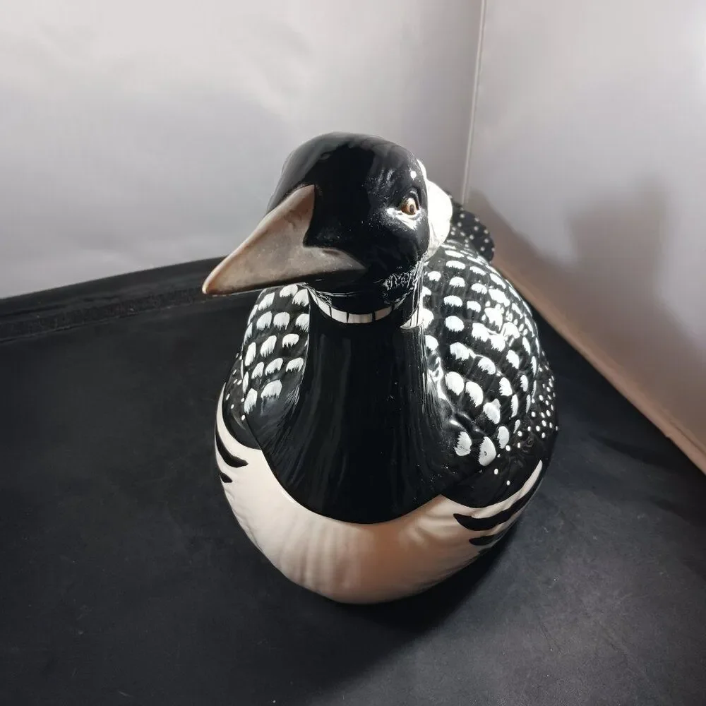 Vintage 80's Goose Cookie Jar Ceramic with Lid